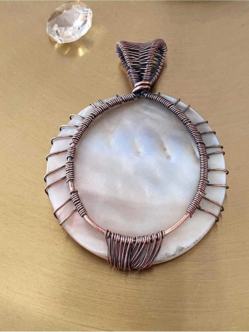 Large Biwa Pearl Wire Wrapped Tree Of Life Pendant - Picture 10 of 10